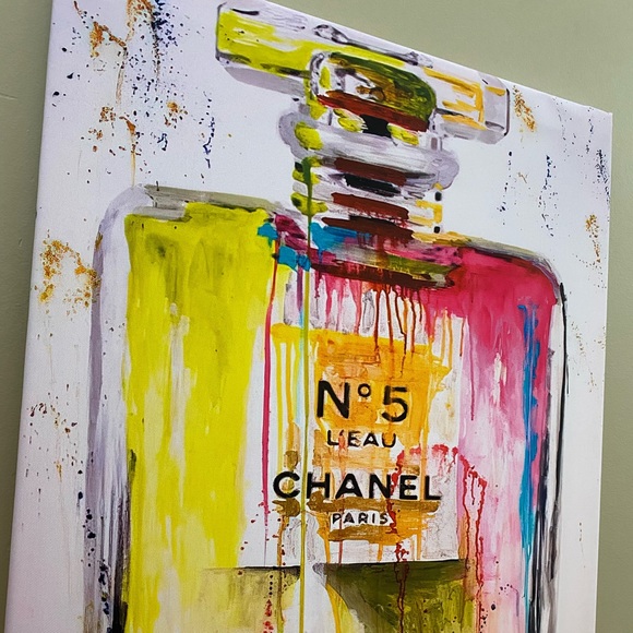 Picture Chanel Perfume bottle Art 20” by 26” (1.6ft by 2.1ft) NEW! Pink - Picture 3 of 5